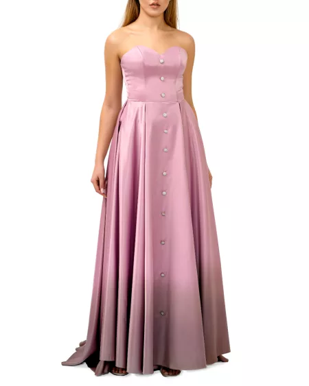 Strapless Purple Ombre Gown
