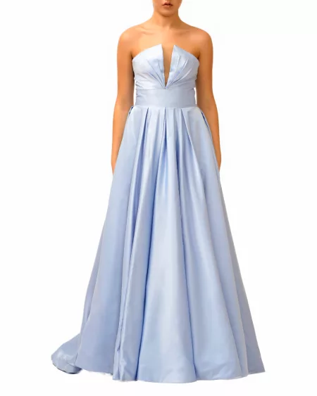 Strapless Blue Gown