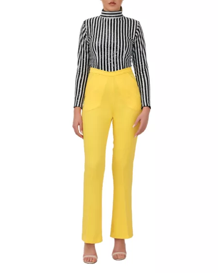 Straight cut yellow pants