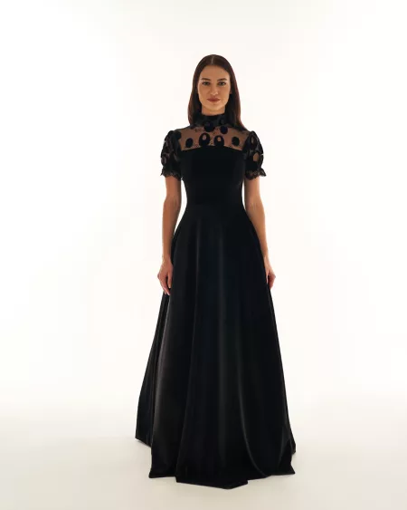 Black Velvet Long Dress