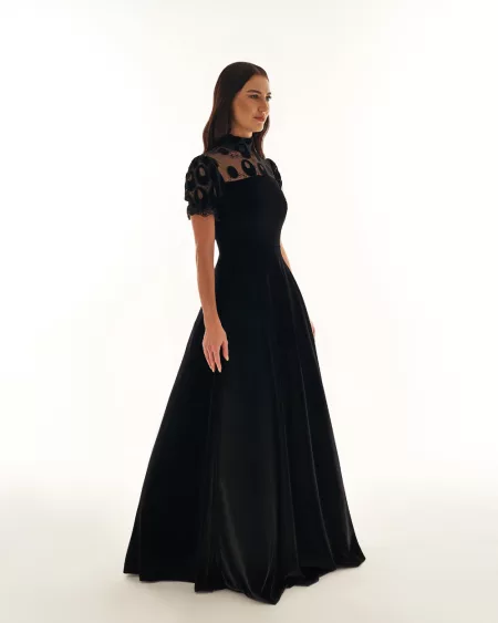 Black Velvet Long Dress