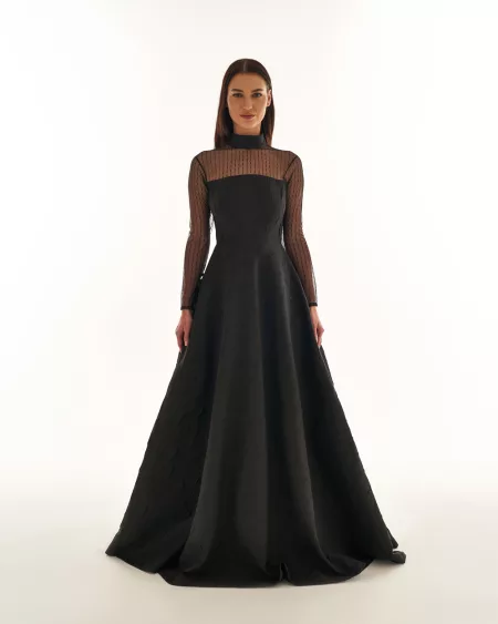 Black High neckline Dress